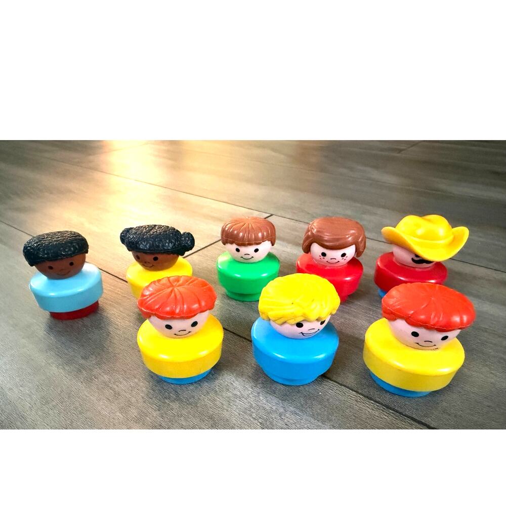Vintage Fisher-Price Little People Chunky Figures 1990's Lot of 8 Kids Cowboy